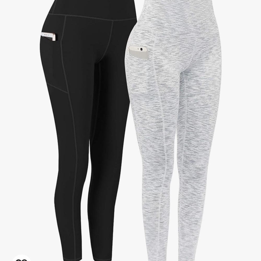 Fengbay 2 Pack High Waist Yoga Pants, Pocket Yoga Pants: size medium